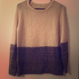 Fuzzy/Soft Urban Outfitters Cream and Gray Sweater